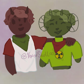 Basic colors half body 2 people
